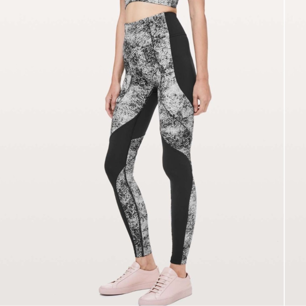 Lululemon Black & Grey Sweat & Repeat Tight *28"
